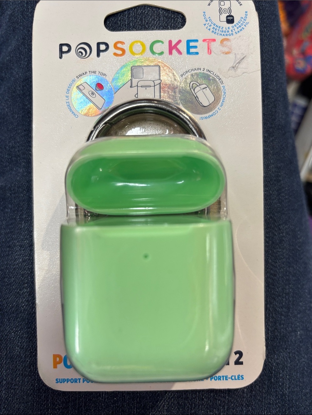 Popsockets Popgrip + Popchain 2 Airpods Holder With Key Ring. New.